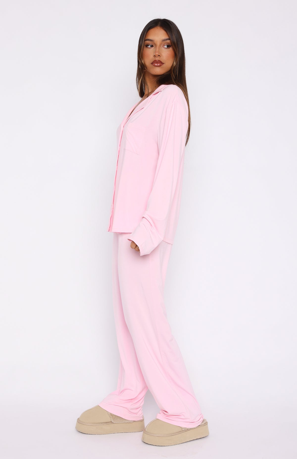 Pillow Talk Long Sleeve Pyjama Set Baby Pink - Image 3