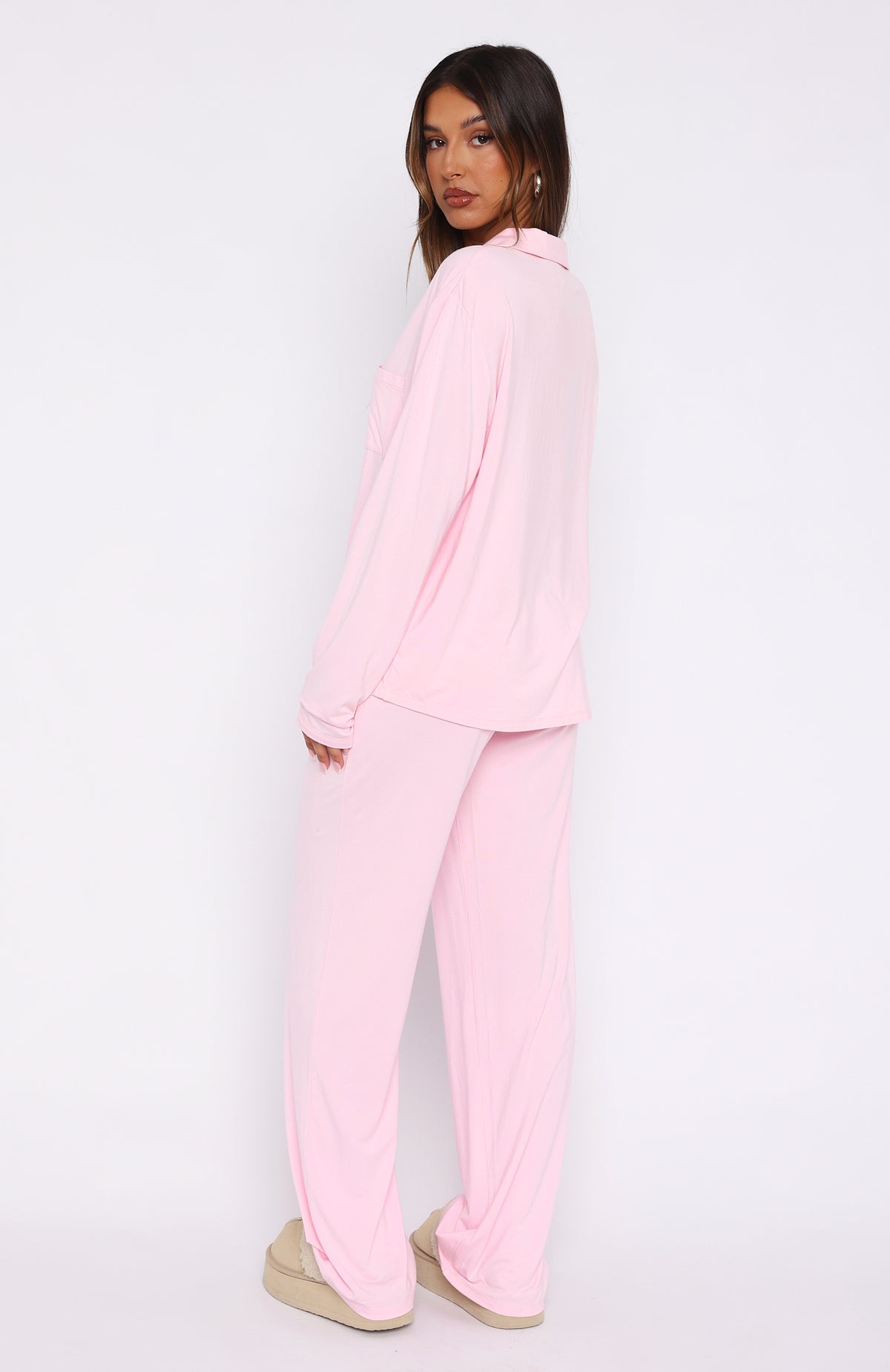 Pillow Talk Long Sleeve Pyjama Set Baby Pink - Image 4