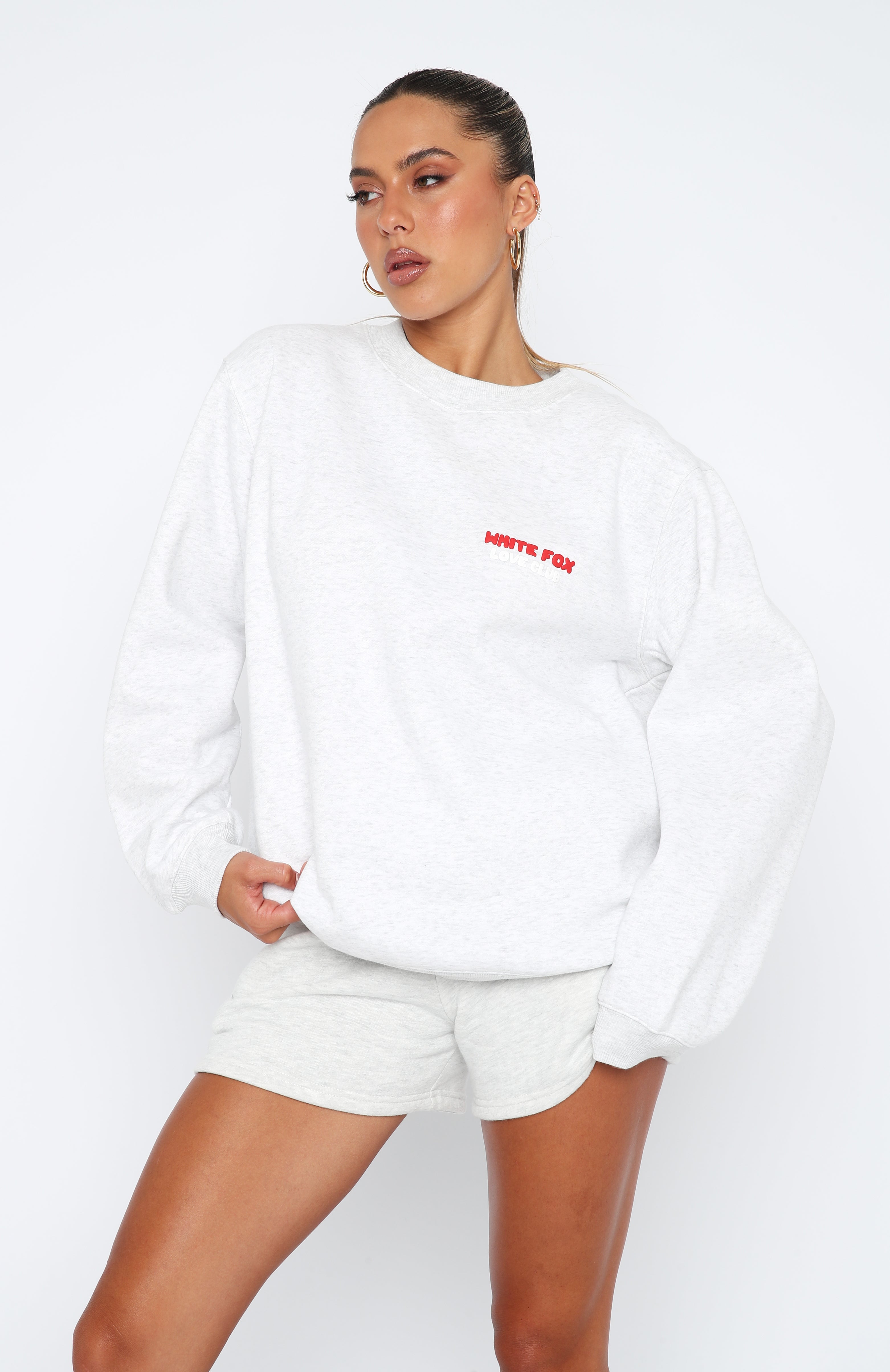 Love Club Oversized Sweater Grey Marle - Image 2