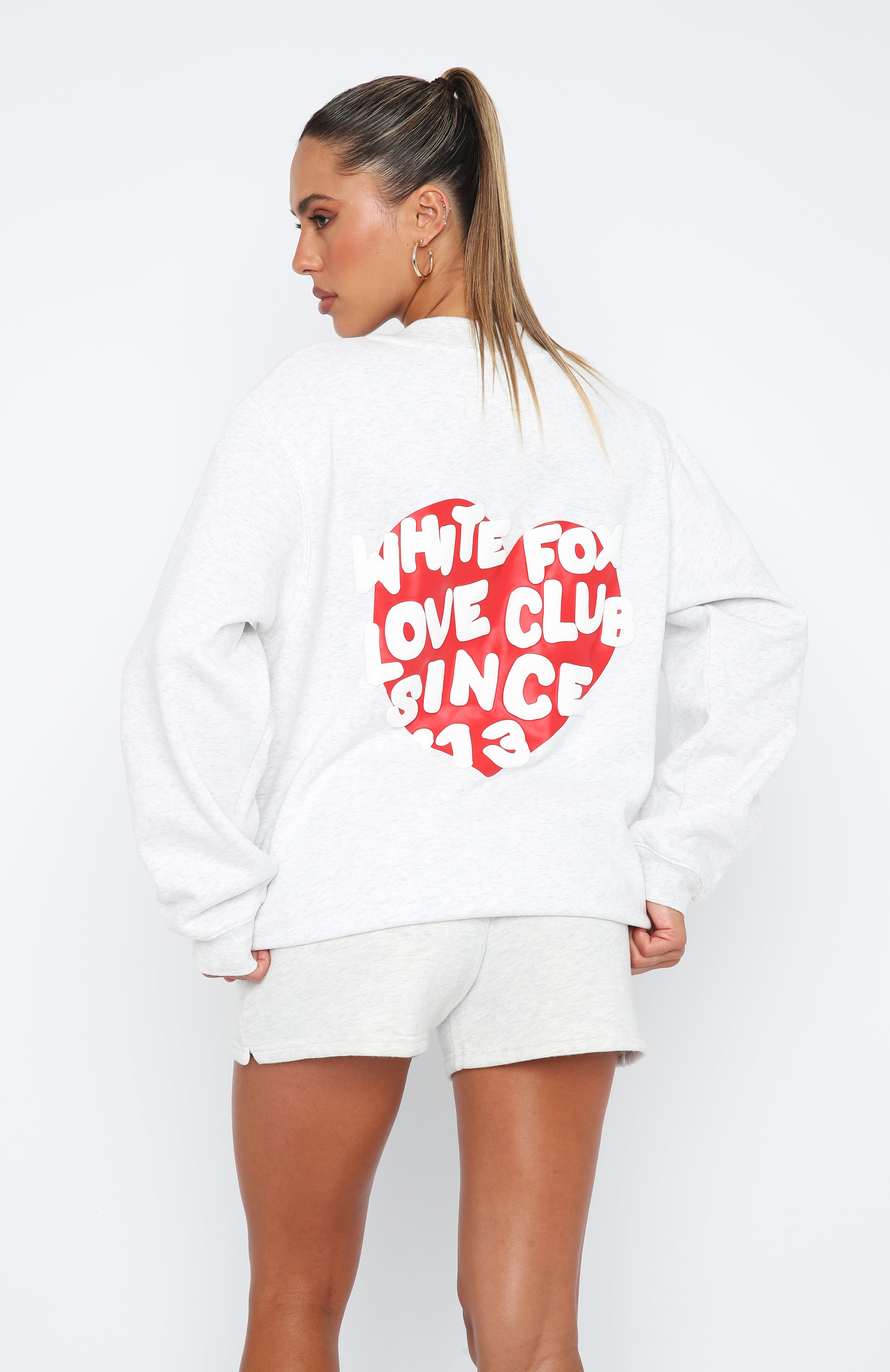 Love Club Oversized Sweater Grey Marle - Image 4