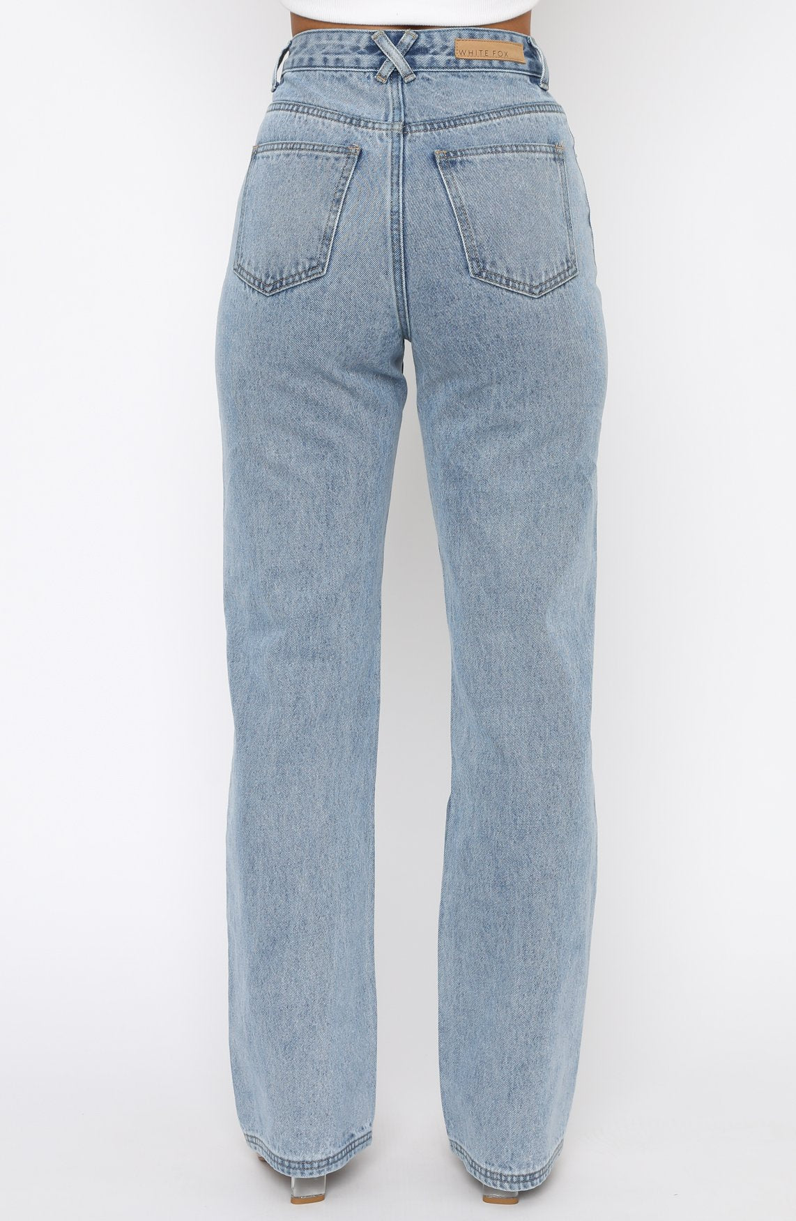 Long Way To Go High Rise Straight Leg Jeans Washed Blue - Image 4