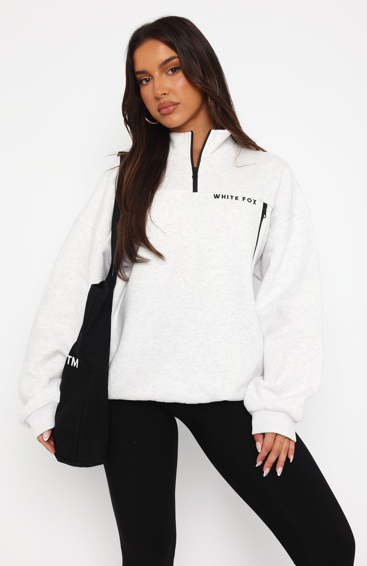 Where Did You Go Zip Front Sweater Grey Marle - Image 2