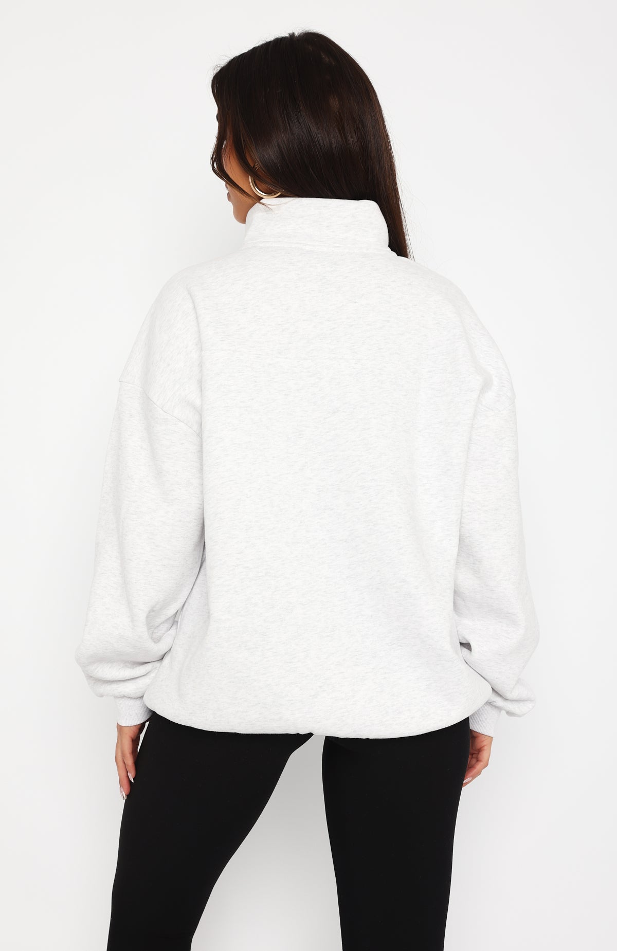 Where Did You Go Zip Front Sweater Grey Marle - Image 4
