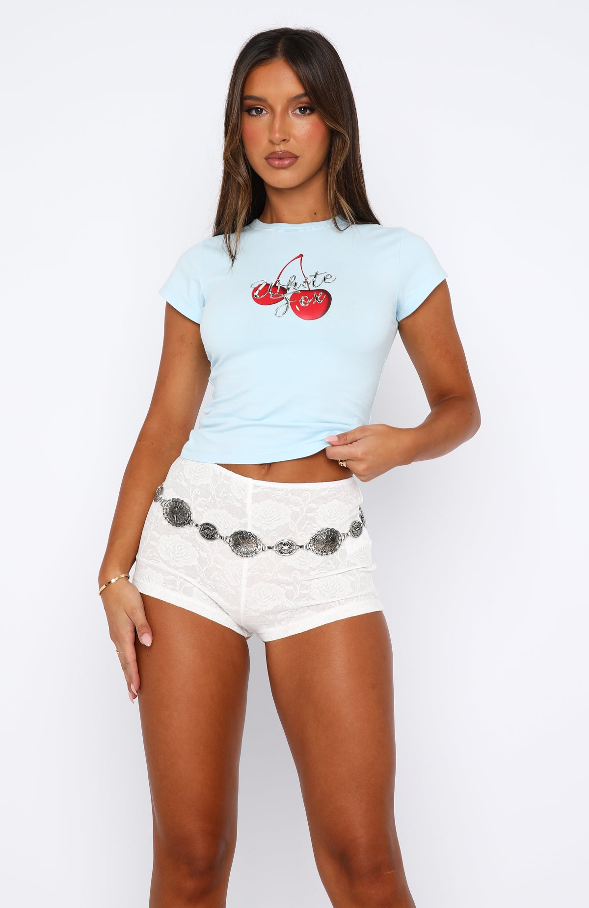 It Goes Like This Baby Tee Light Blue - Image 2