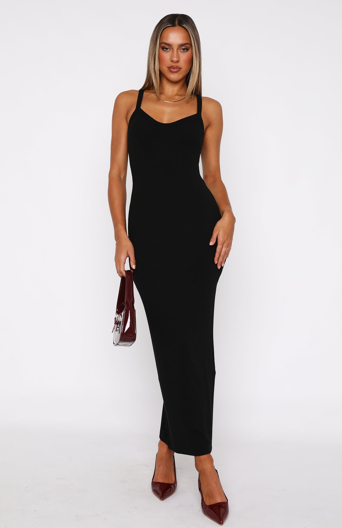 We Can Work It Out Ribbed Maxi Dress Black - Image 2