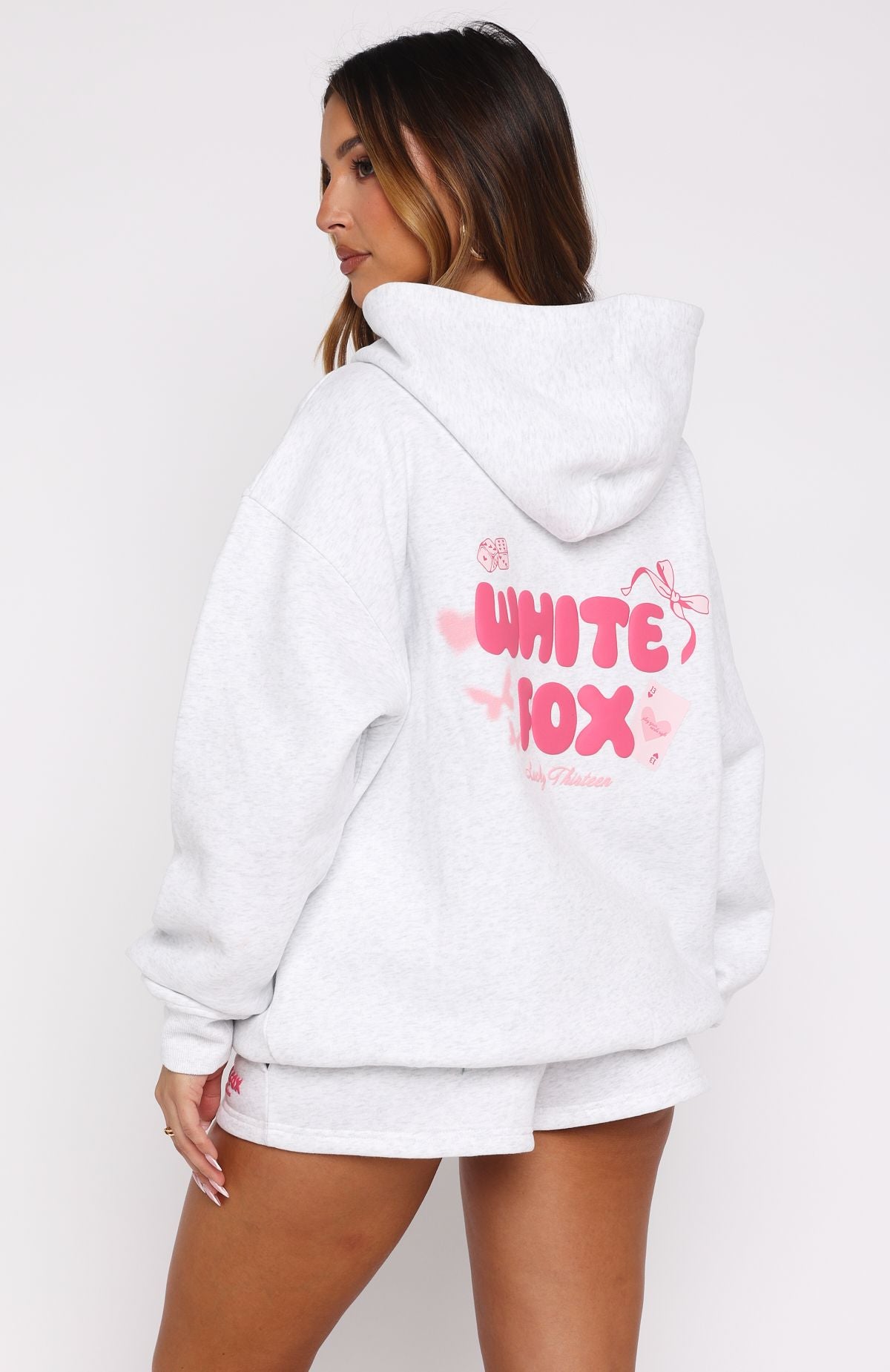 Lucky Thirteen Stephanie Oversized Hoodie Grey Marle - Image 4