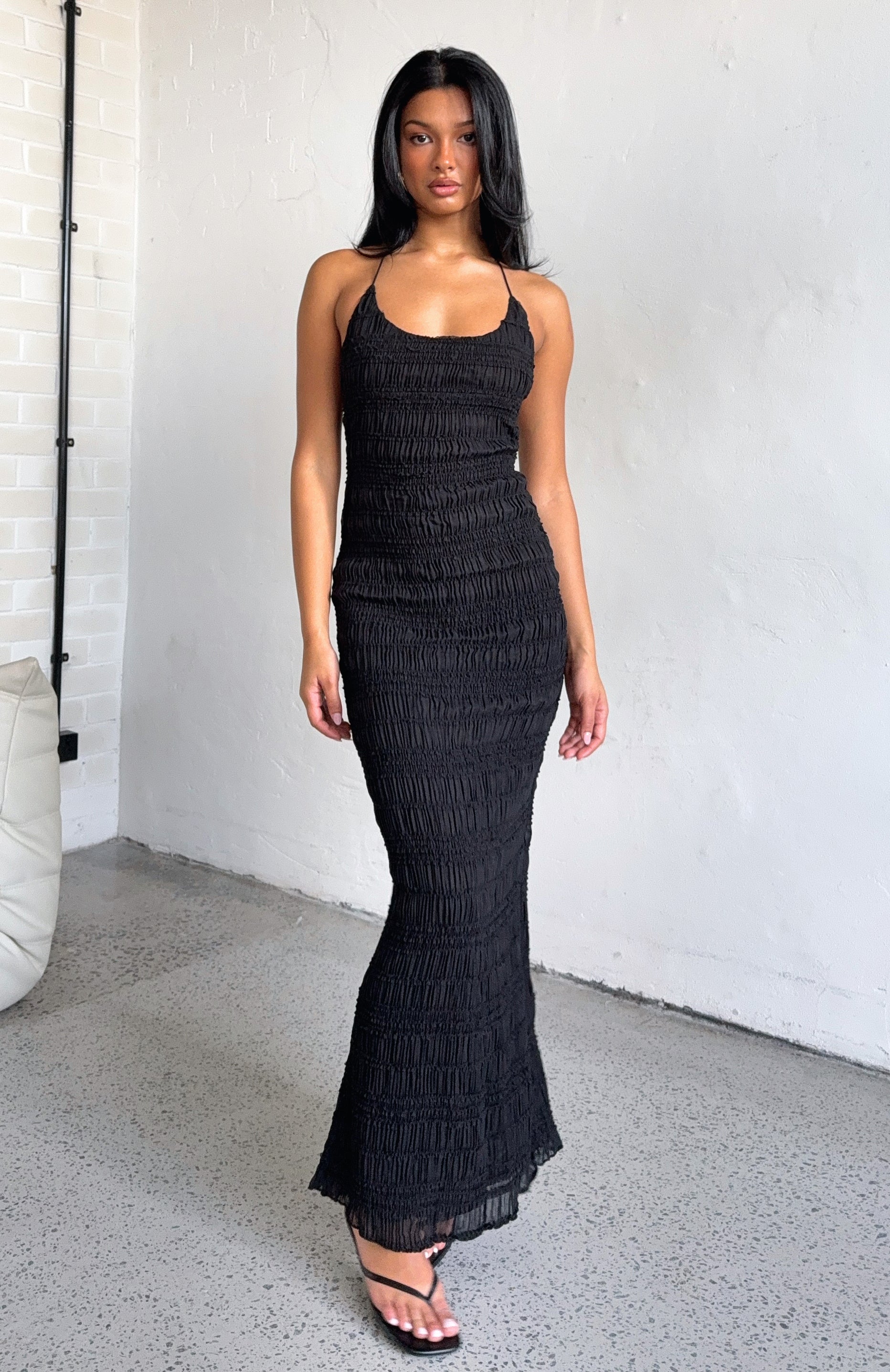 Never Say Goodbye Halter Maxi Dress Black - Image 7