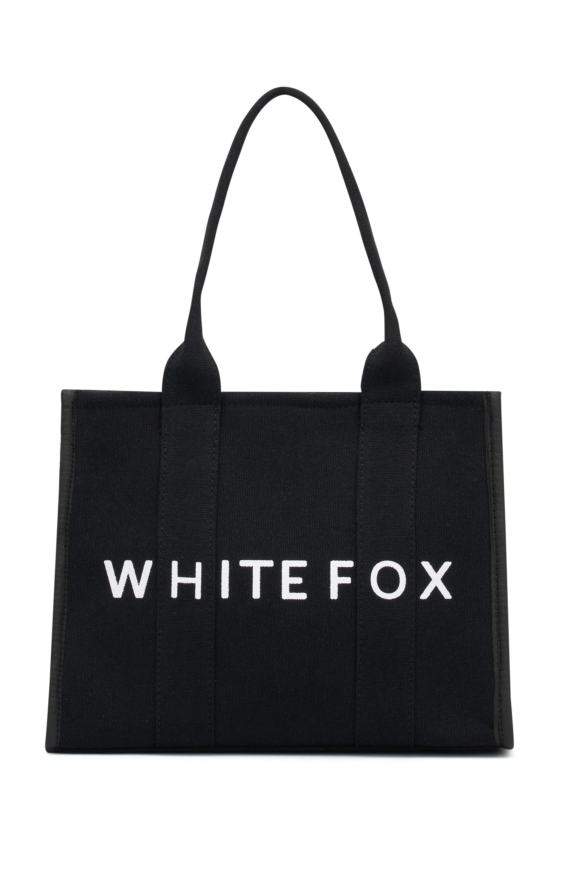 White Fox Mini Tote Bag Black - Image 2