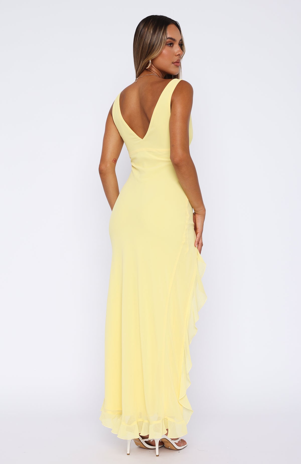 Tell Me Everything Maxi Dress Lemon - Image 4
