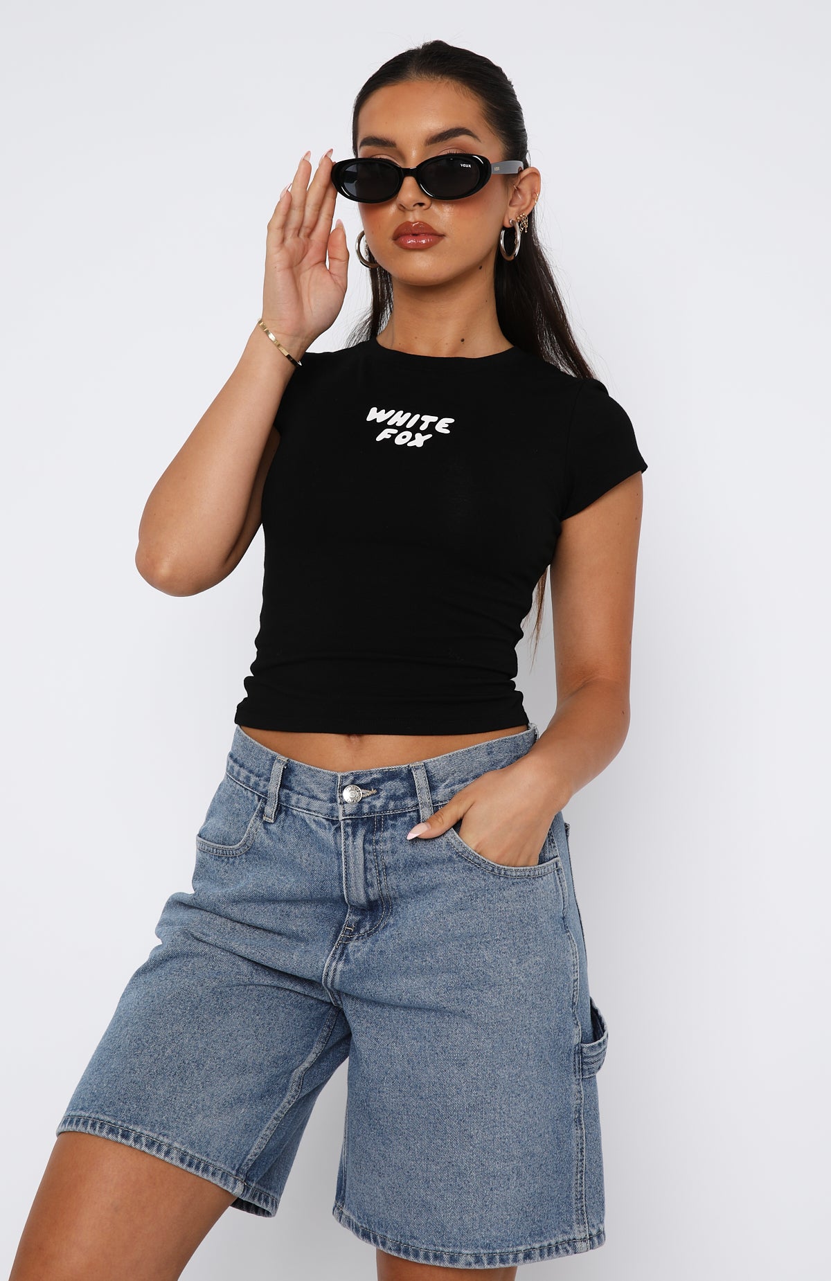 Break The Records Baby Tee Black - Image 2