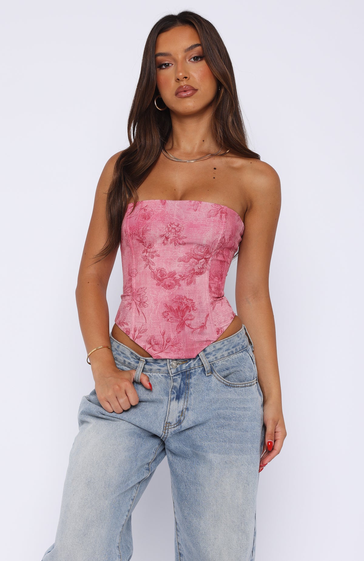 Let It Go Strapless Bustier Fuchsia Orchid - Image 2