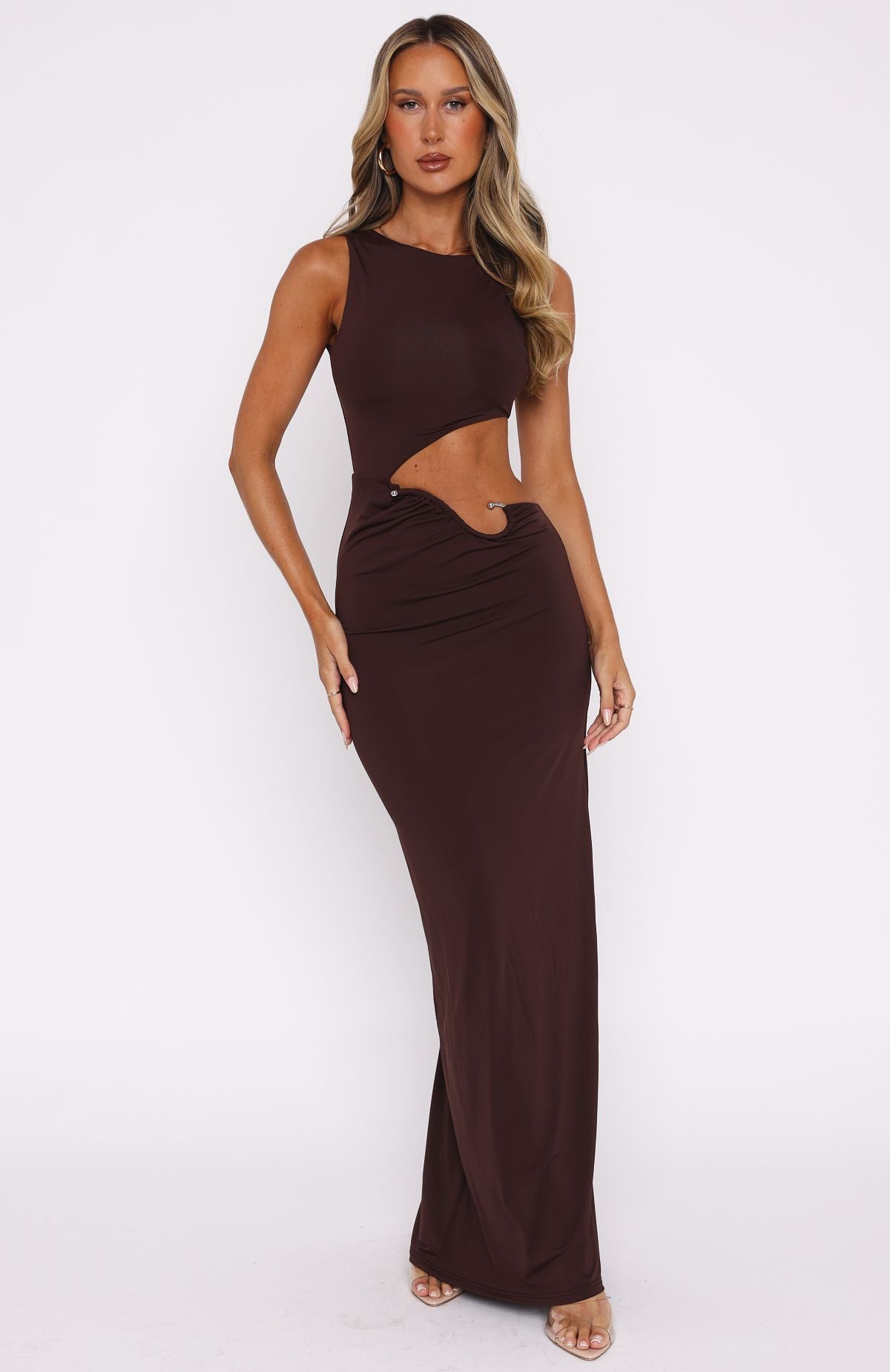 Tell Me To Stop Maxi Dress Chocolate - Image 2