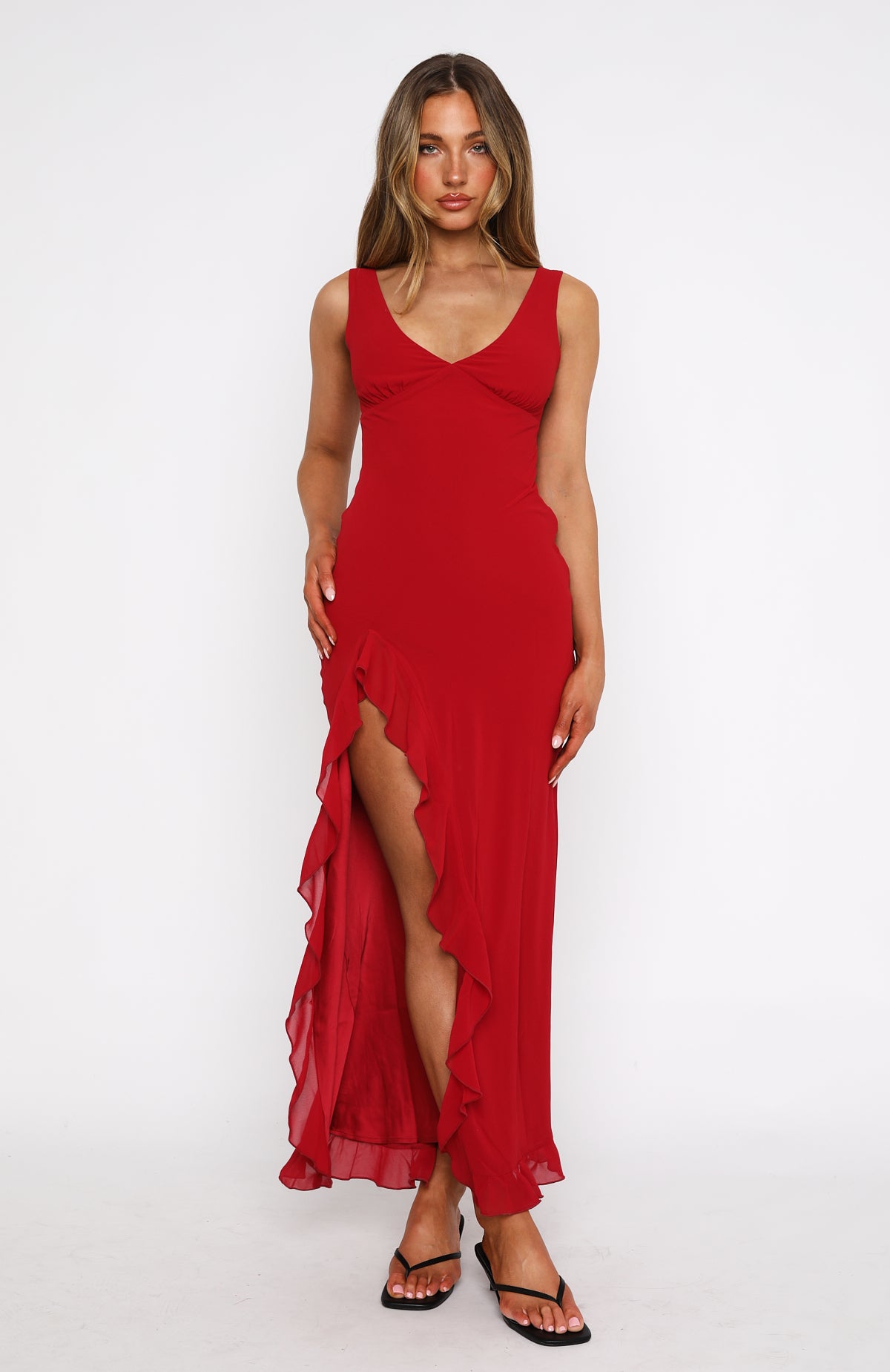 Tell Me Everything Maxi Dress Wine - Image 2
