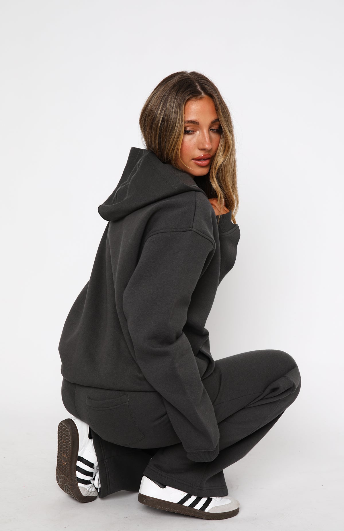 Match Your Words Oversized Hoodie Charcoal - Image 4