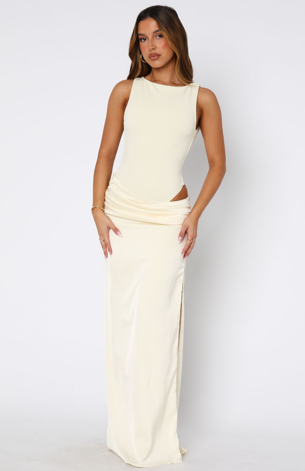 Moonlight Muse Maxi Dress Lemon - Image 3