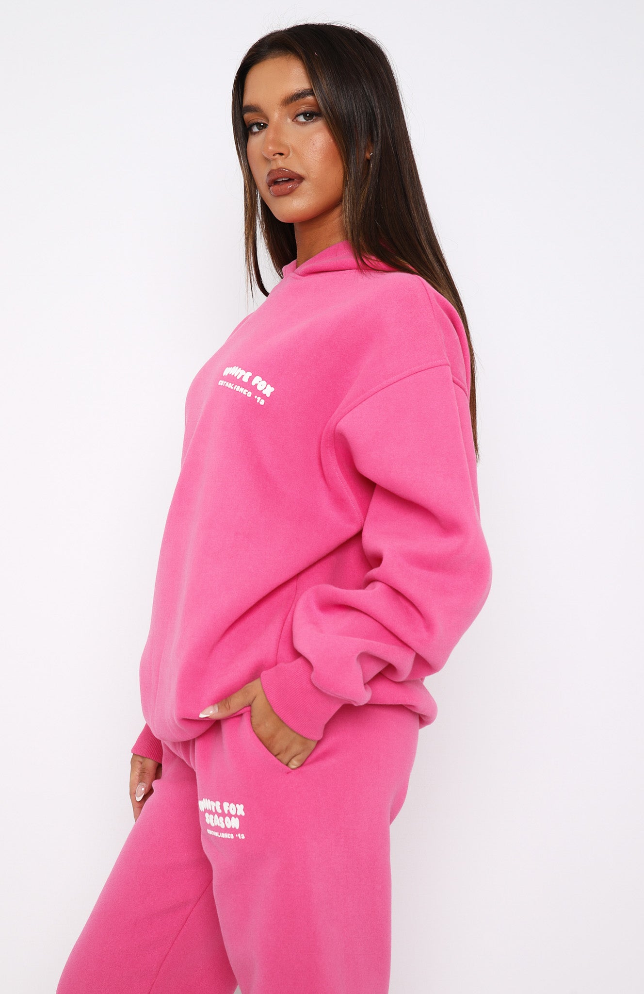 The Main Season Oversized Hoodie Hot Pink - Image 3