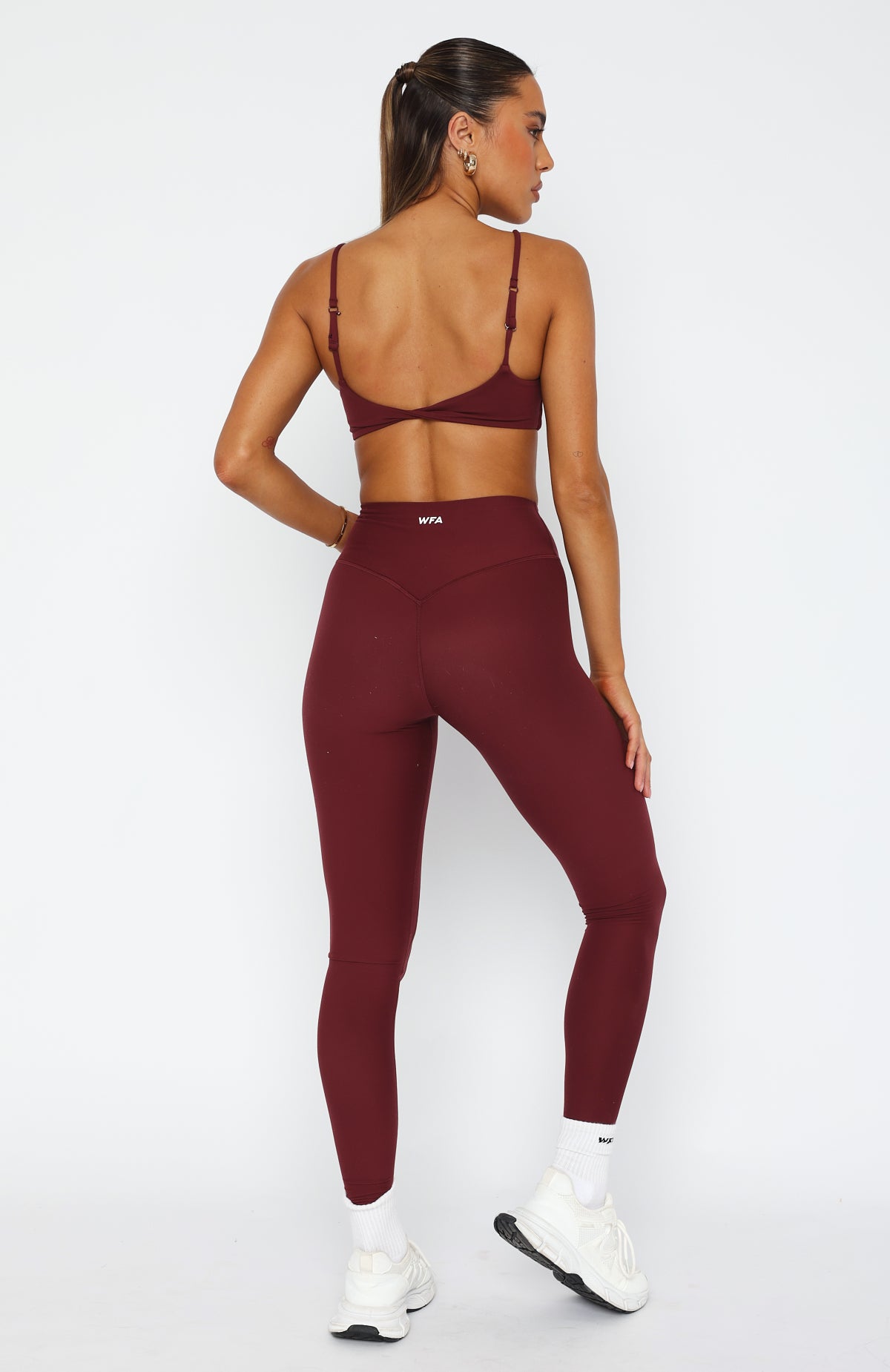 Go Getter High Waisted Leggings Burgundy - Image 4