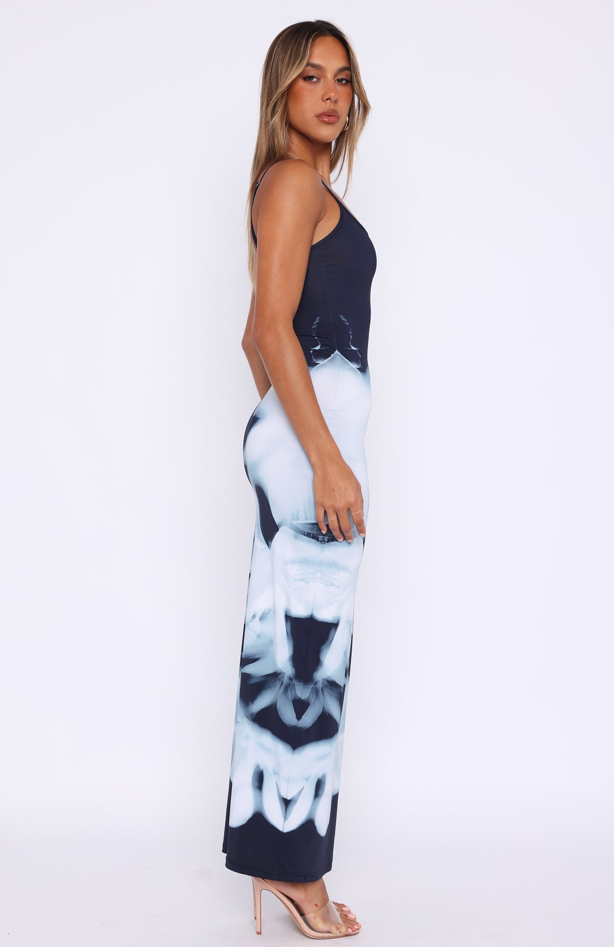 Feeling The Heat Maxi Dress Greyscale Floral - Image 3