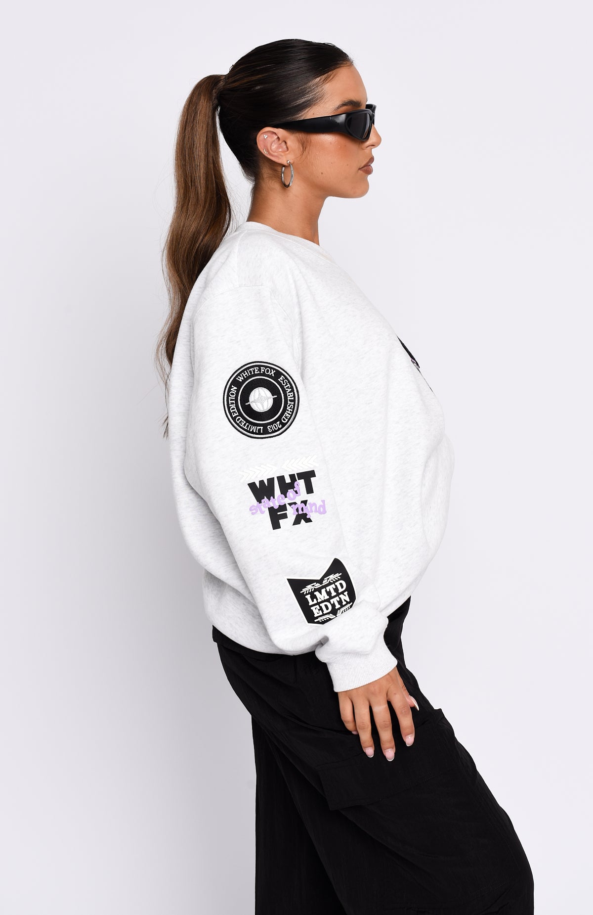 Part Of History Oversized Sweater Grey Marle - Image 3