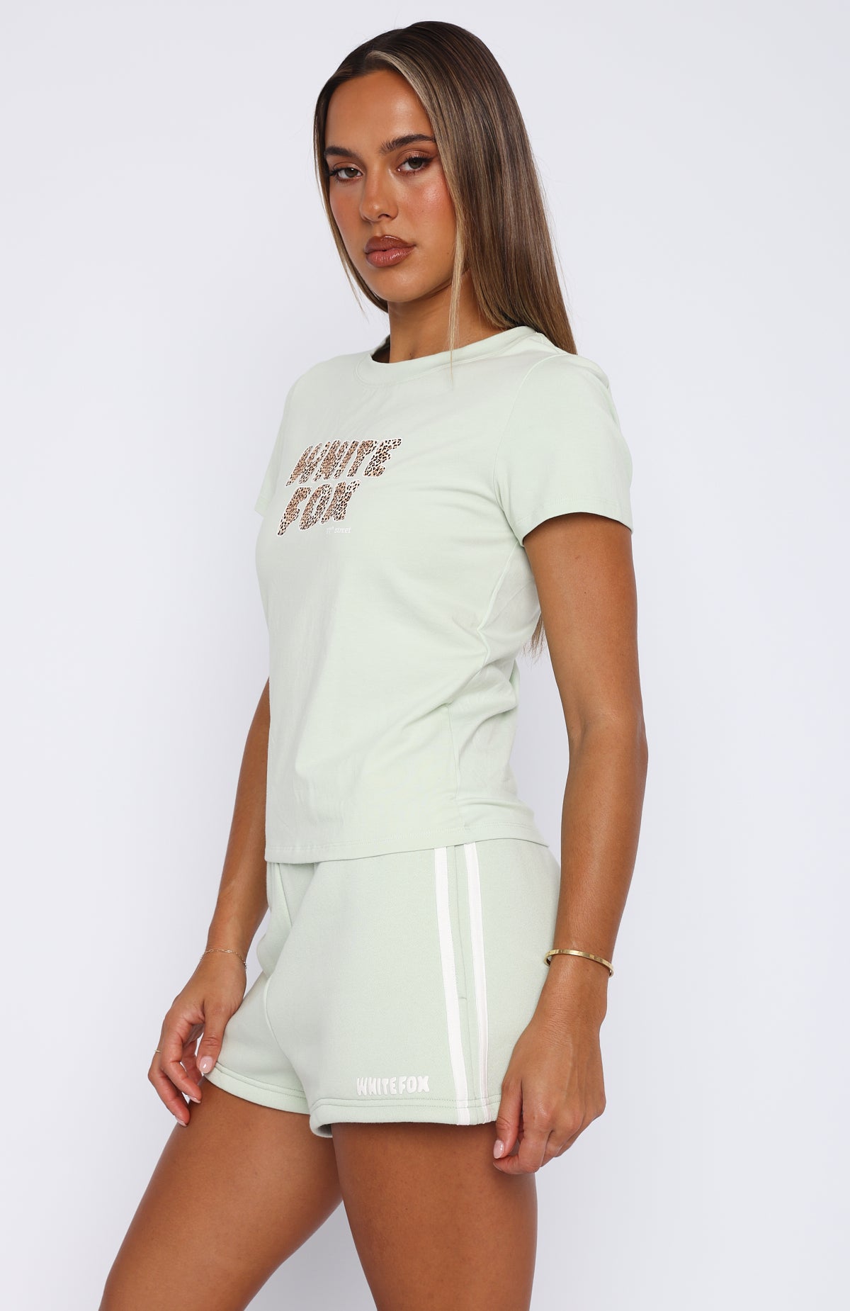 11th Street She's So Lucky Relaxed Baby Tee Iced Matcha - Image 3