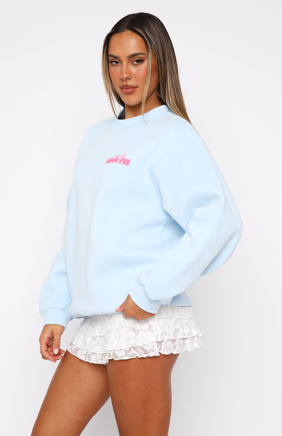 With Love & Romance Oversized Sweater Baby Blue - Image 3