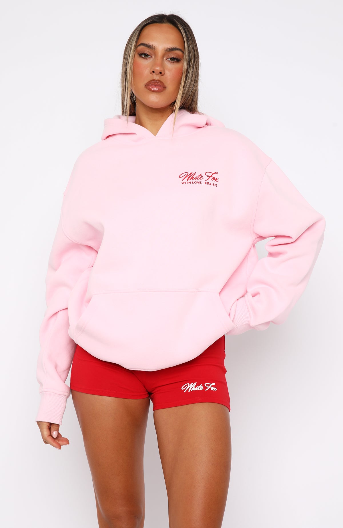 With Love & Kisses Oversized Hoodie Baby Pink - Image 4