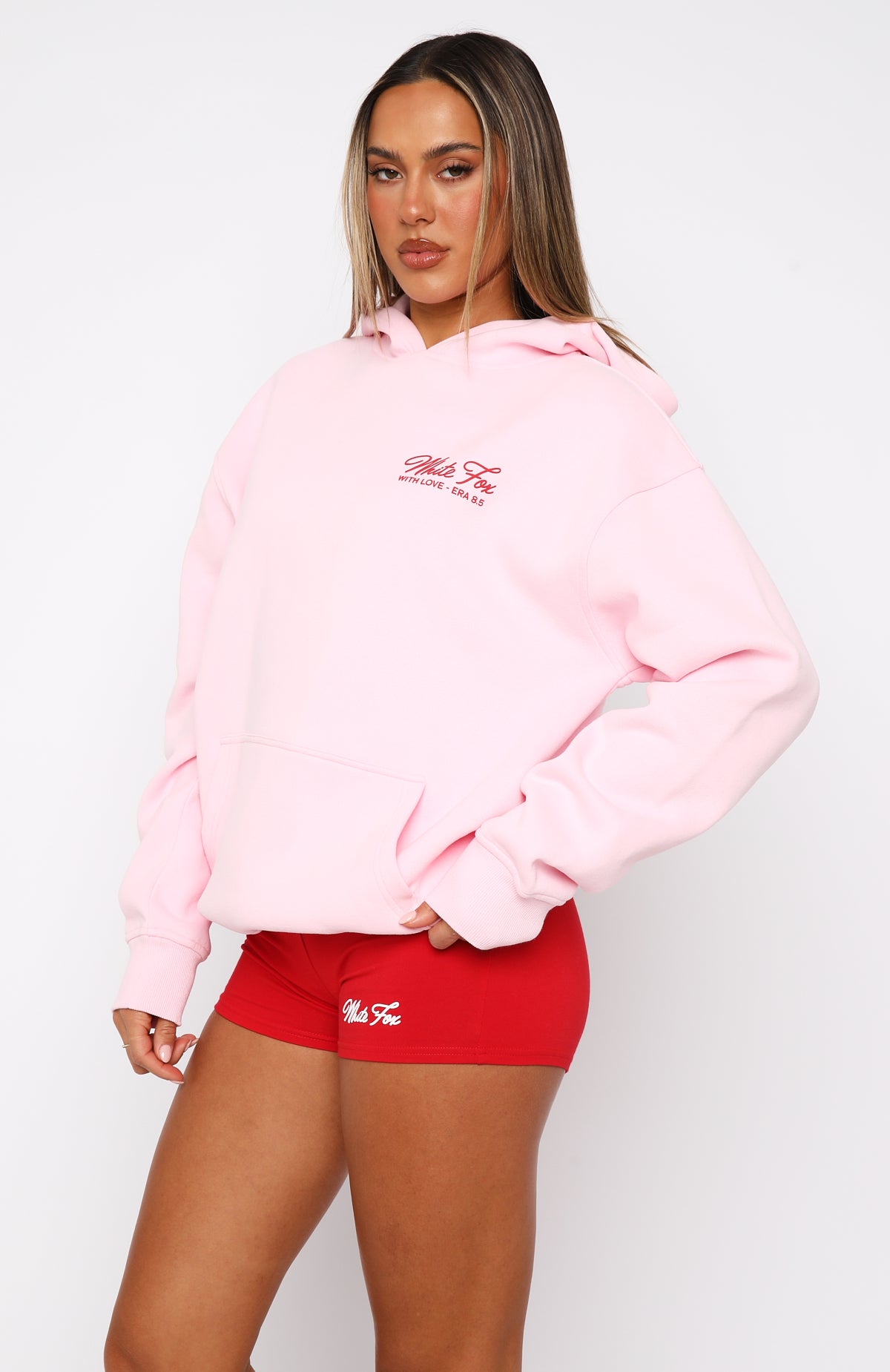 With Love & Kisses Oversized Hoodie Baby Pink - Image 5