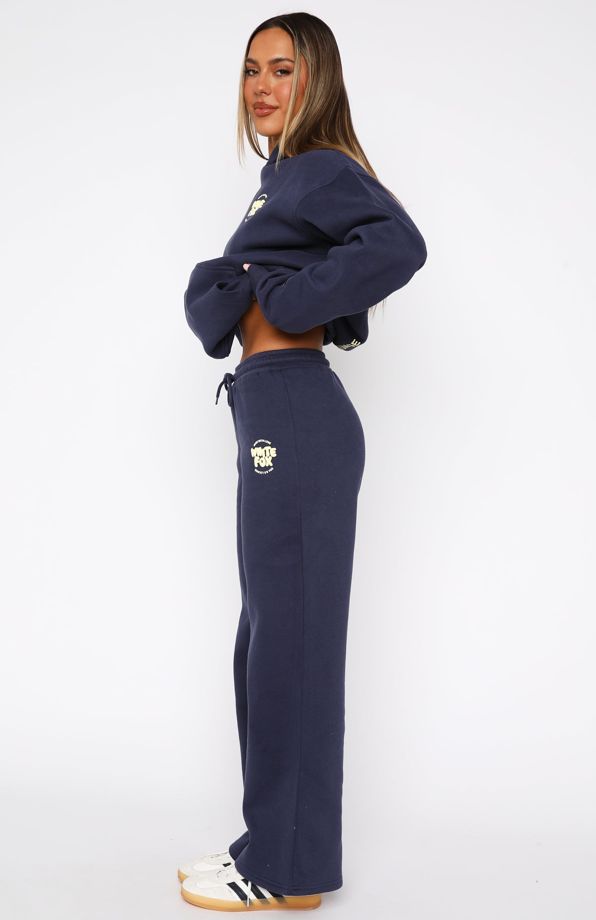 With Love For You Wide Leg Sweatpants Navy - Image 3
