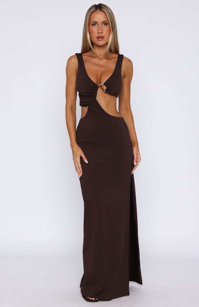 It Feels Wrong Maxi Dress Dark Chocolate - Image 2