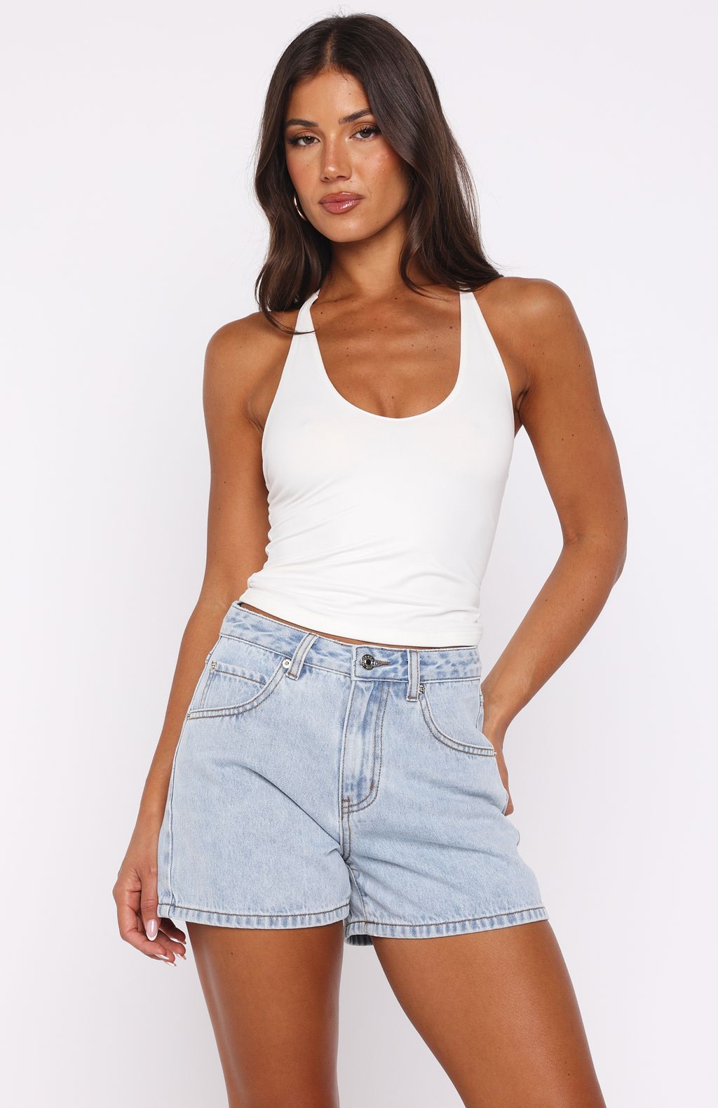 Maddy Denim Shorts Mid Blue - Image 2