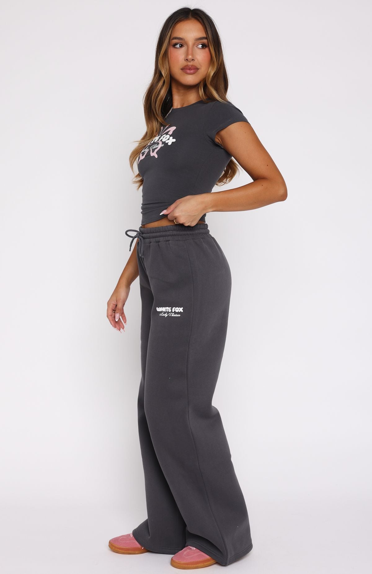 Lucky Thirteen Audrina Wide Leg Sweatpants Volcanic - Image 3