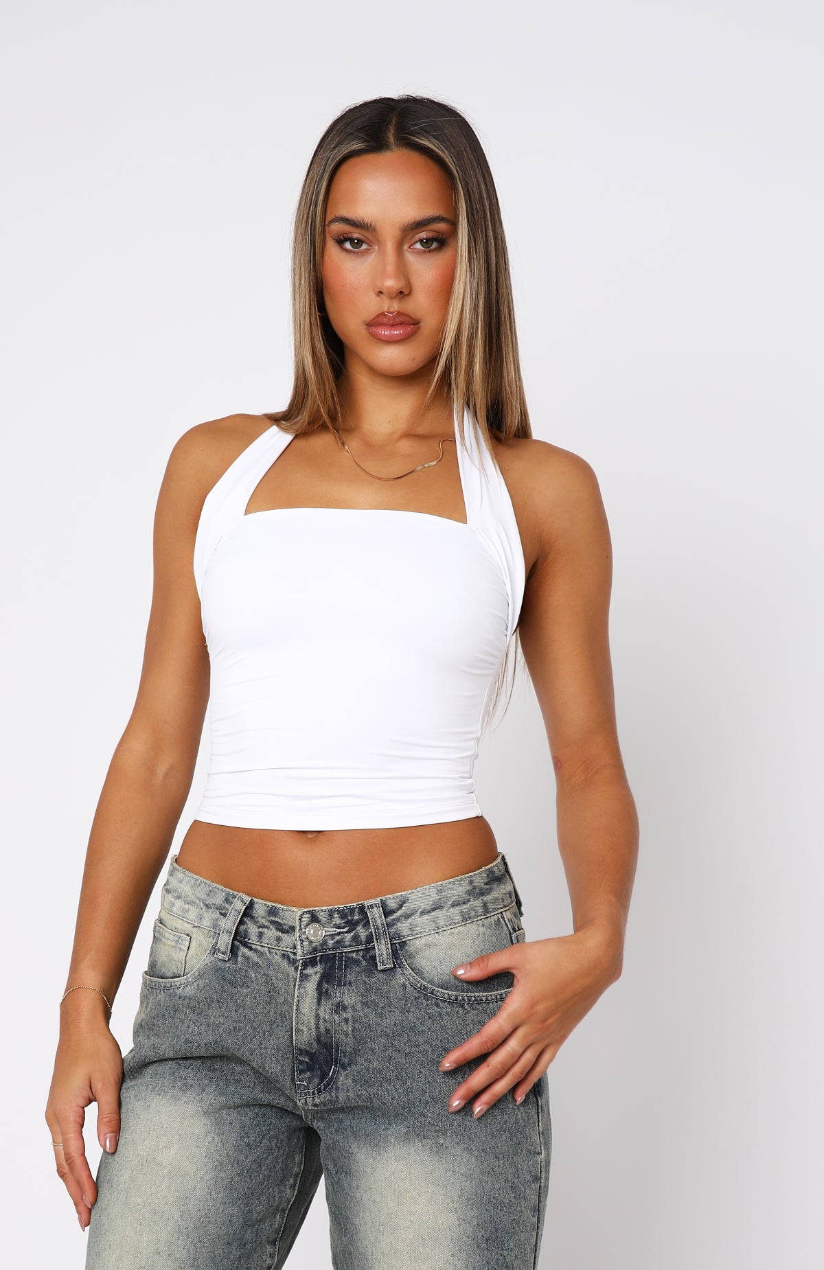 Out Of Touch Halter Top White - Image 2
