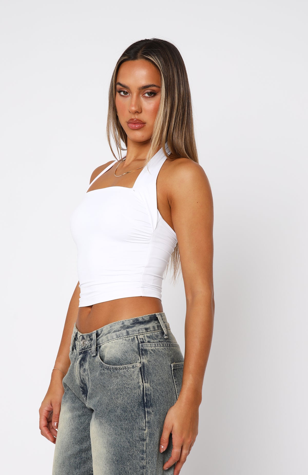 Out Of Touch Halter Top White - Image 3