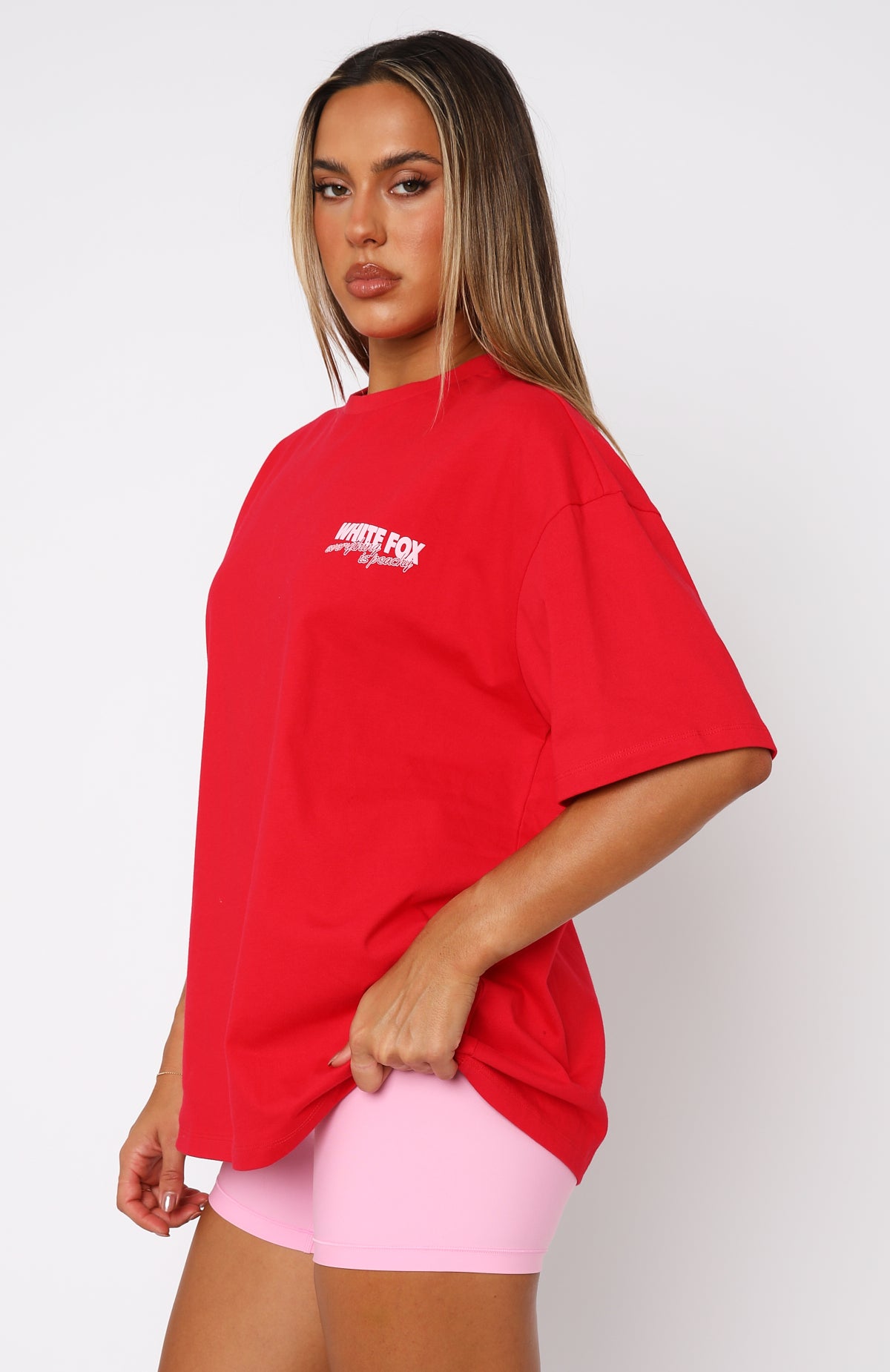 Everything Is Peachy Oversized Tee Red - Image 3