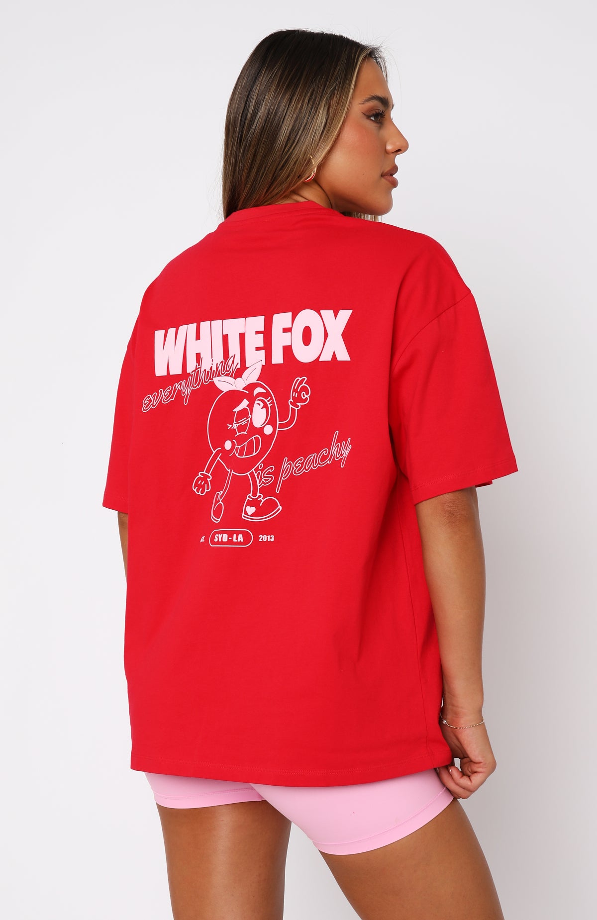 Everything Is Peachy Oversized Tee Red - Image 4
