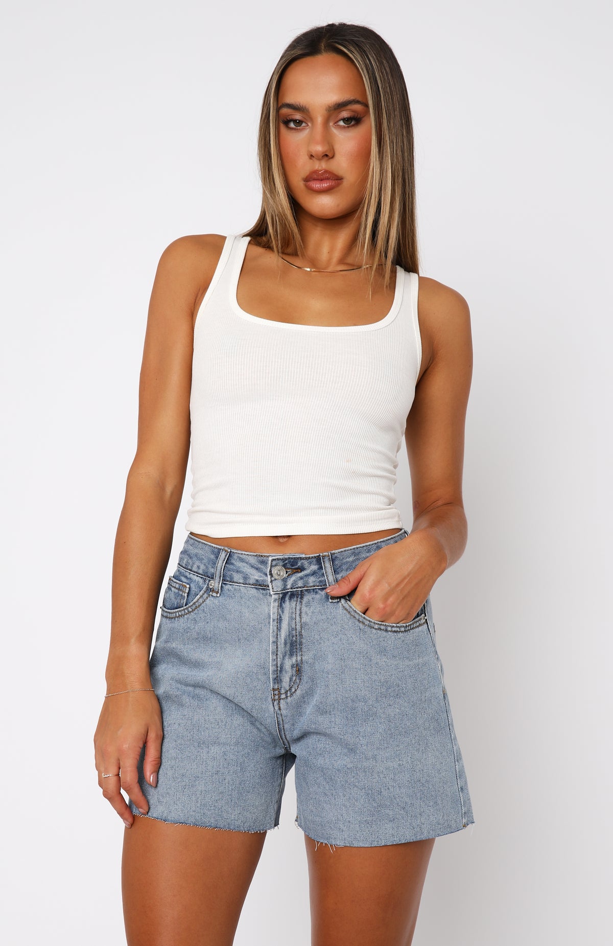 Keep It Brief Denim Shorts Blue - Image 2