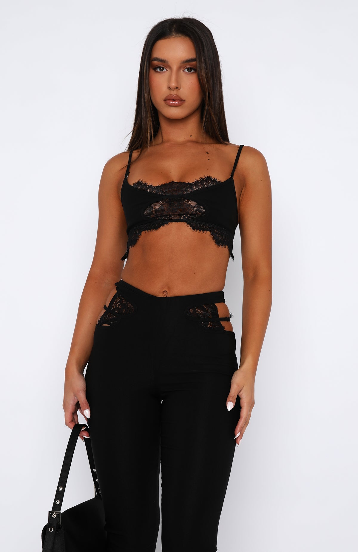 If I Were You Lace Crop Black - Image 2