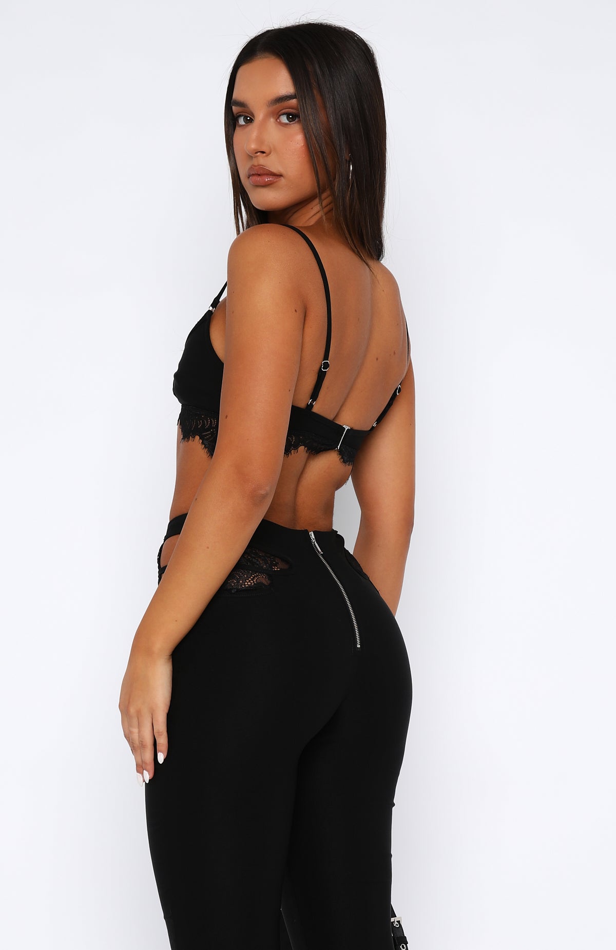 If I Were You Lace Crop Black - Image 4