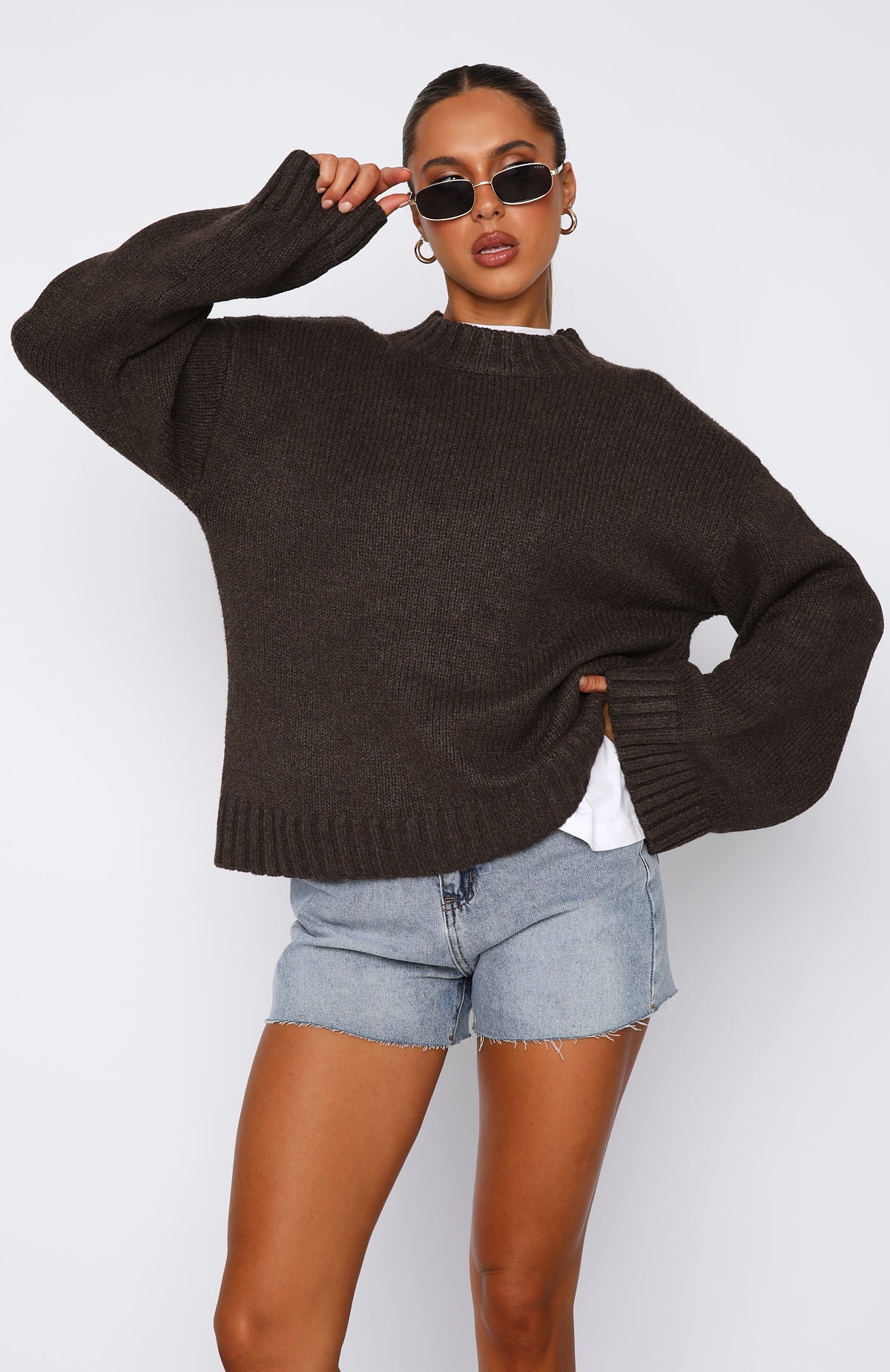 Winter's Chill Knit Sweater Chocolate - Image 2