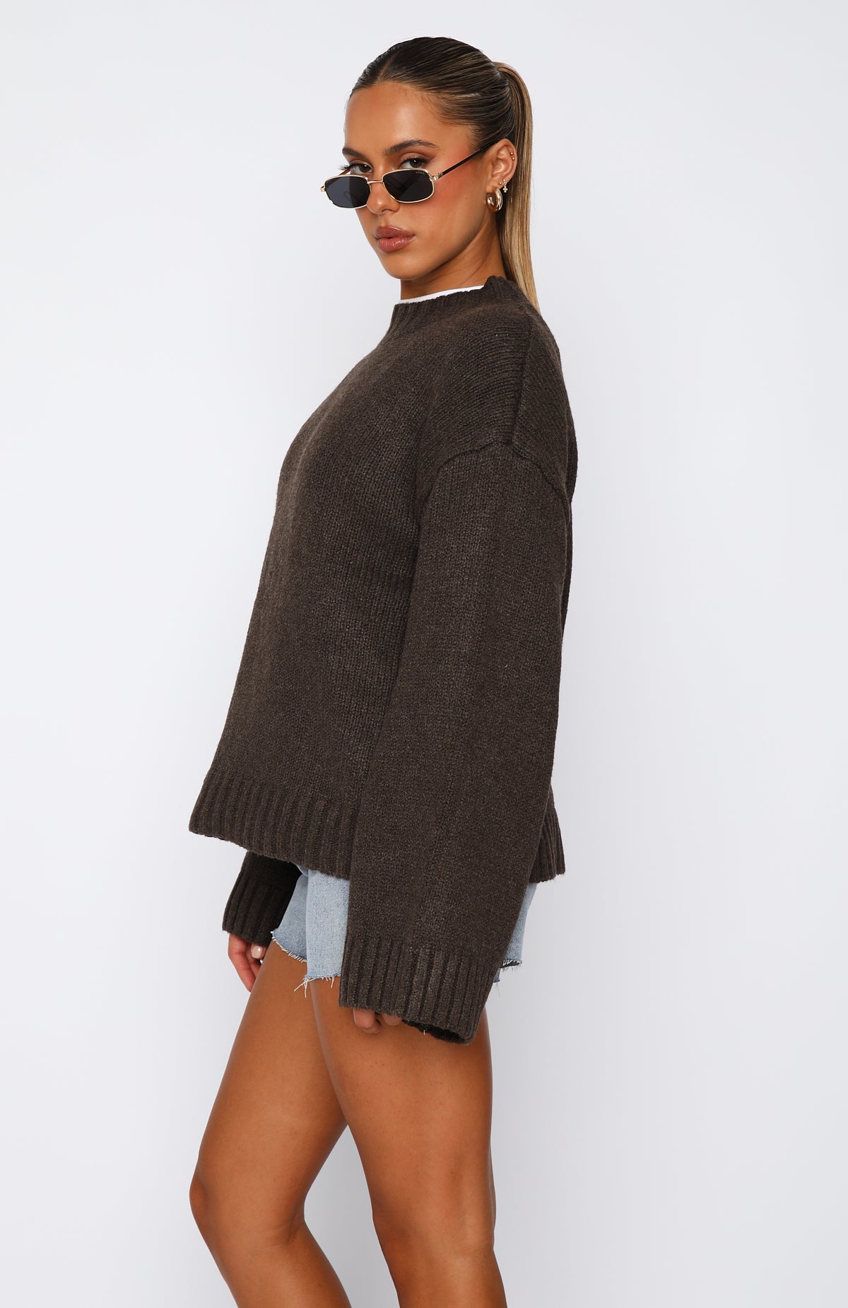 Winter's Chill Knit Sweater Chocolate - Image 3