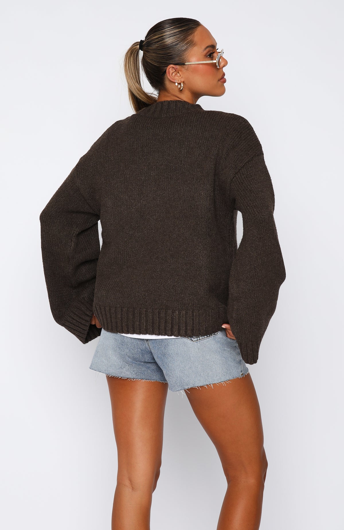 Winter's Chill Knit Sweater Chocolate - Image 4