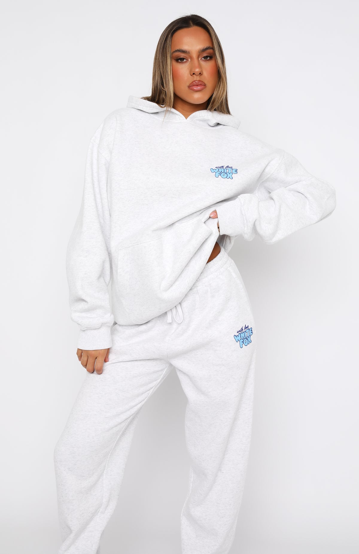 With Love Always Oversized Hoodie Grey Marle - Image 2