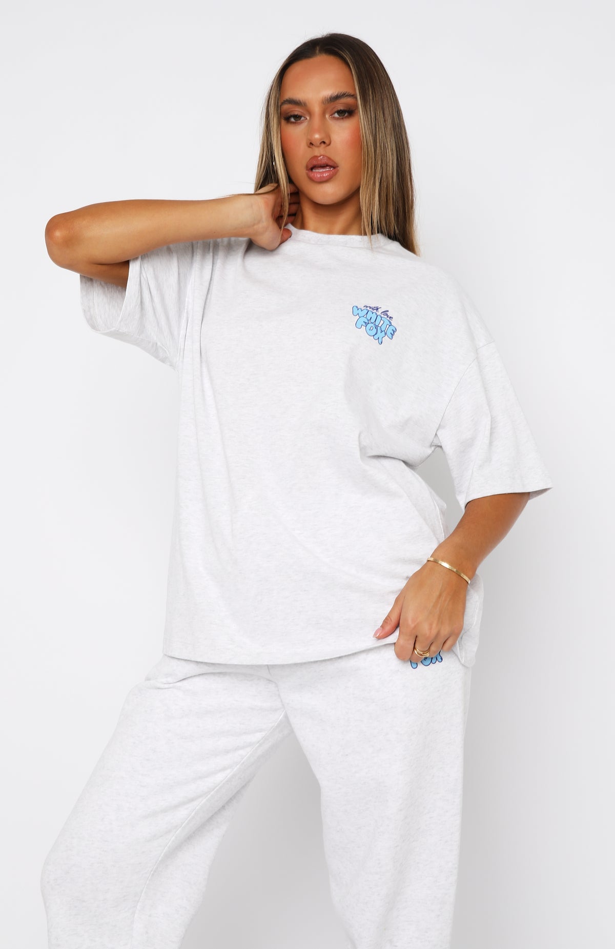 With Love Always Oversized Tee Grey Marle - Image 2