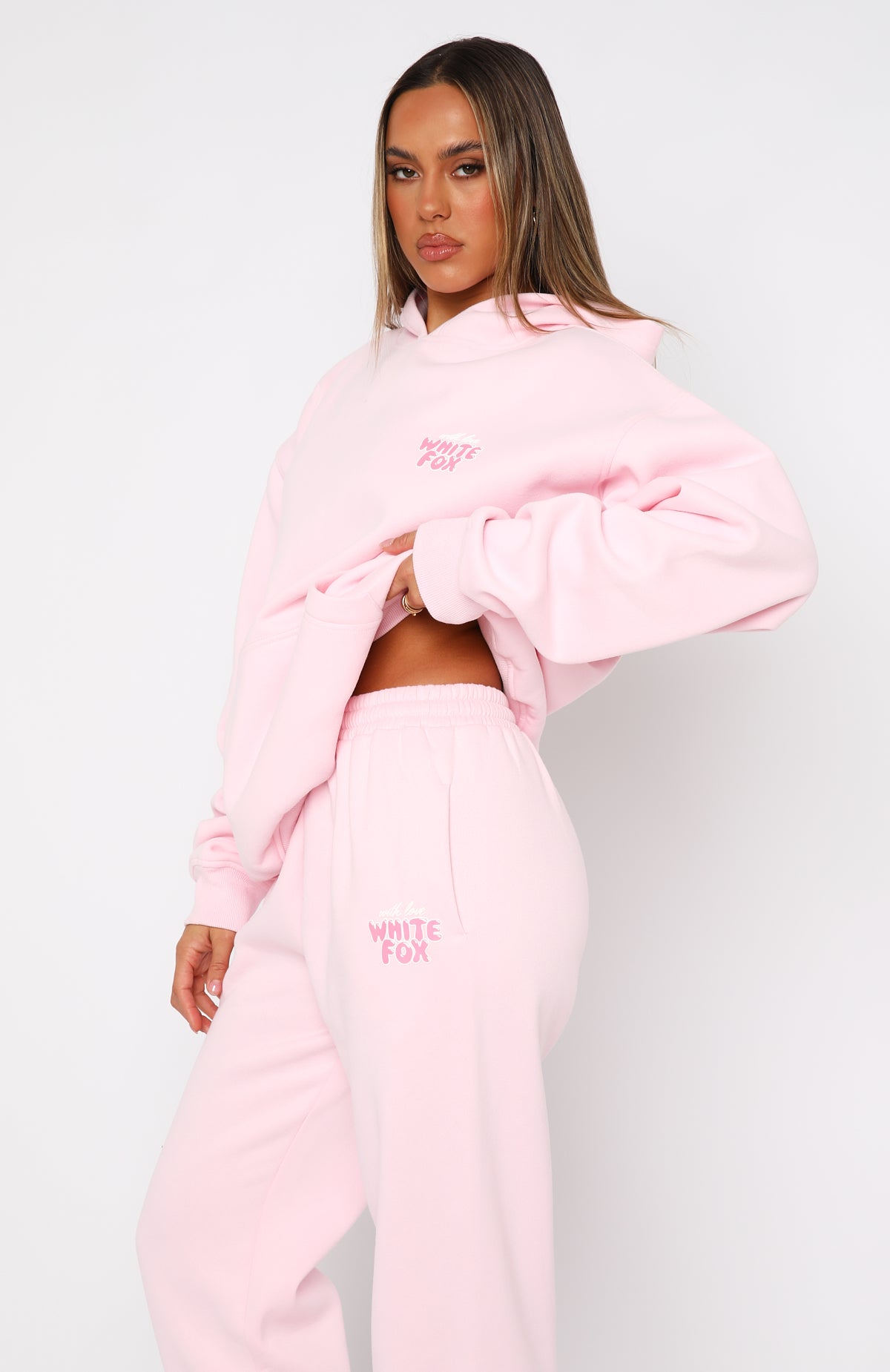 With Love Always Oversized Hoodie Baby Pink - Image 3