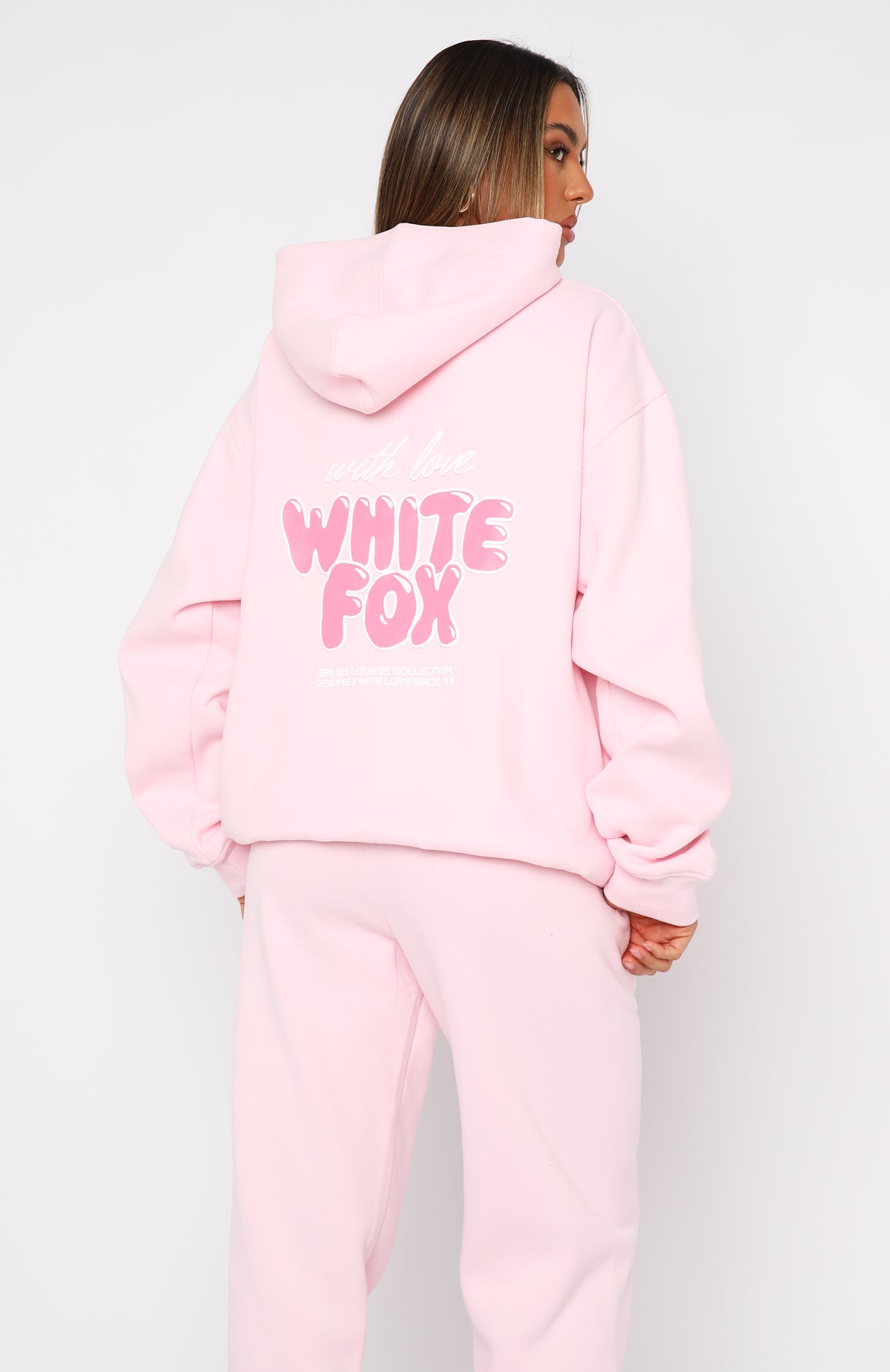 With Love Always Oversized Hoodie Baby Pink - Image 4