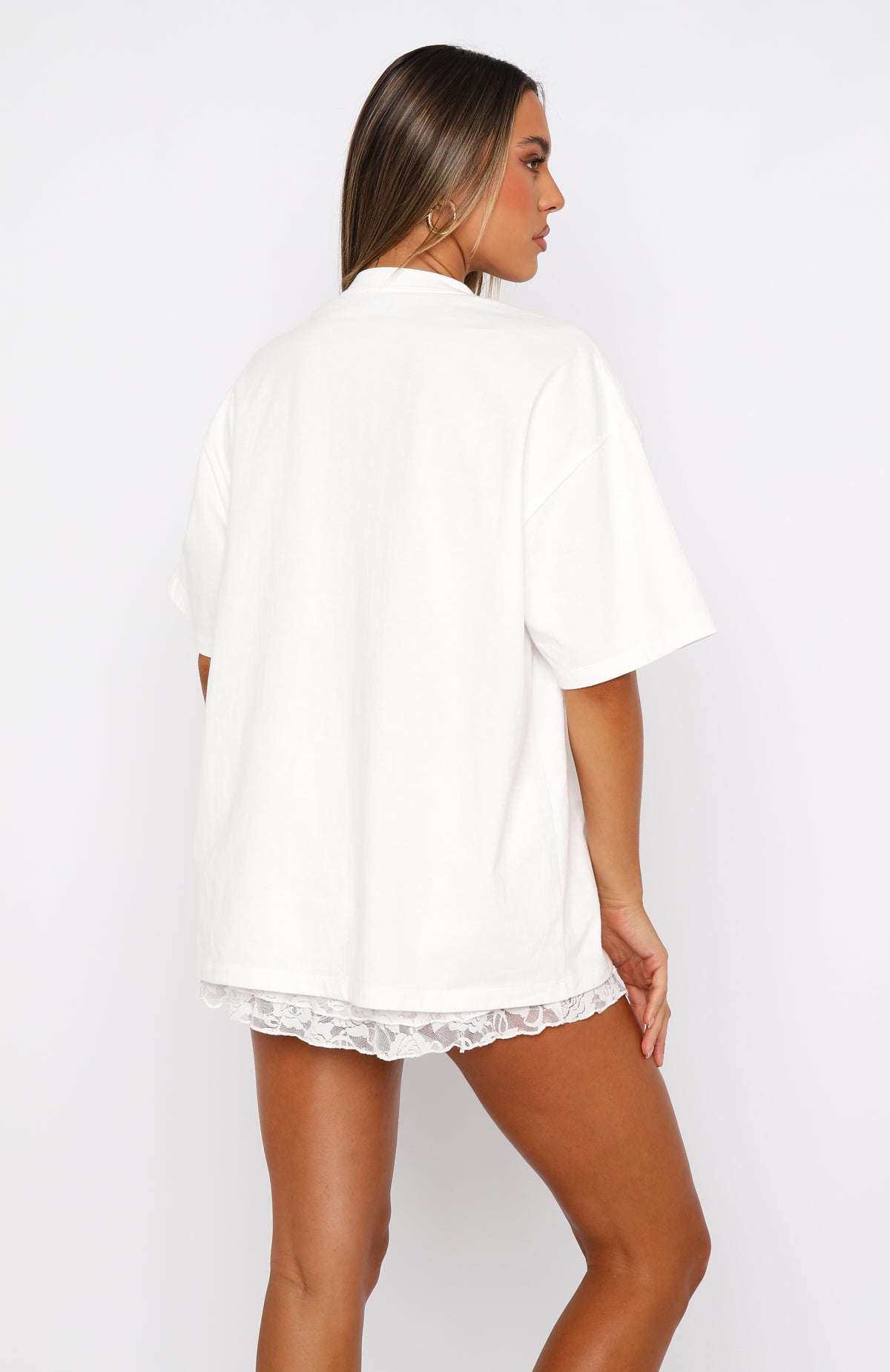 With Love Forever Oversized Tee White/Pink - Image 4