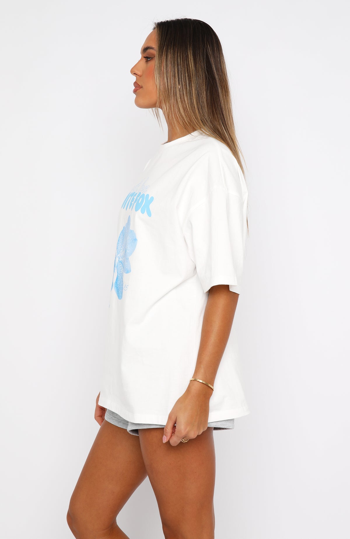 With Love Forever Oversized Tee White/Blue - Image 3