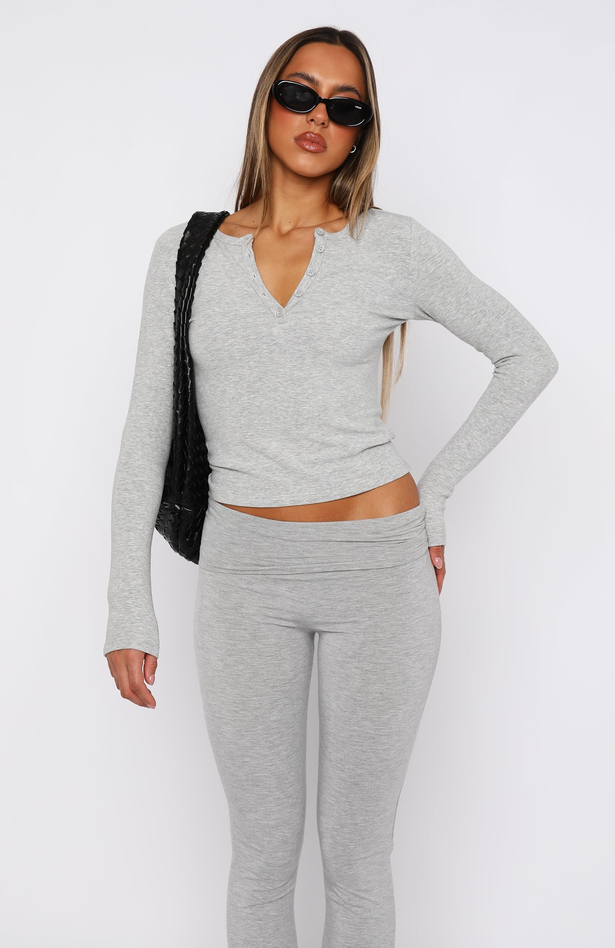 Give Me The Details Long Sleeve Top Grey - Image 2