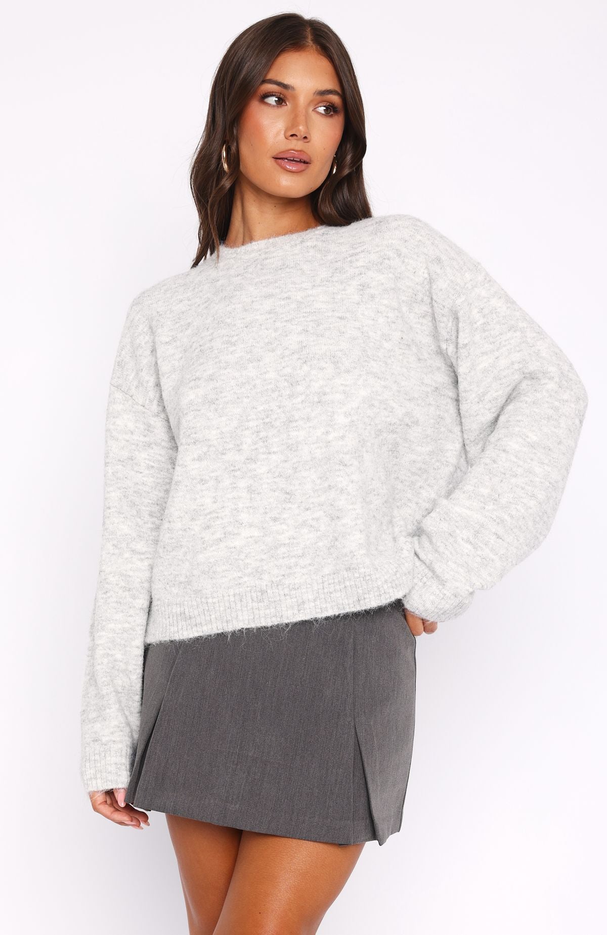 Warm Whispers Knit Sweater Grey Marle - Image 2