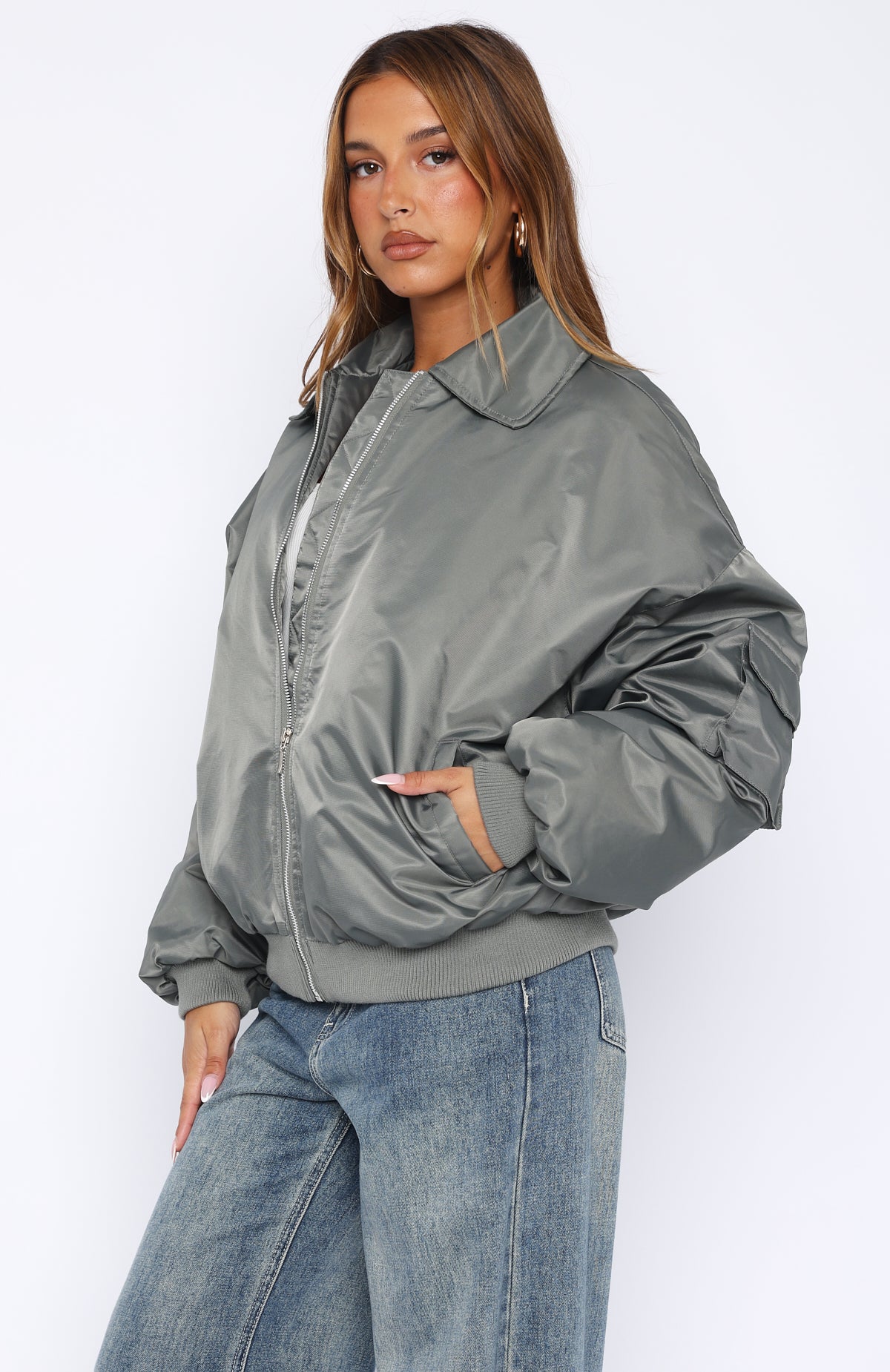 Burning For You Bomber Jacket Khaki - Image 3